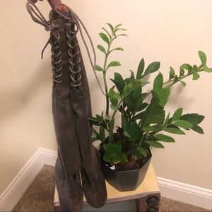 Over the knee suede boots